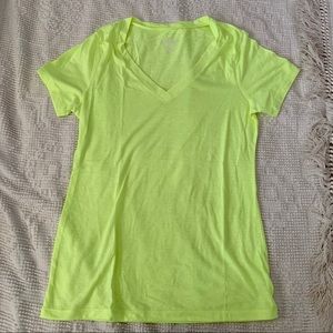 NWOT Old Navy Neon Yellow V-Neck T-shirt